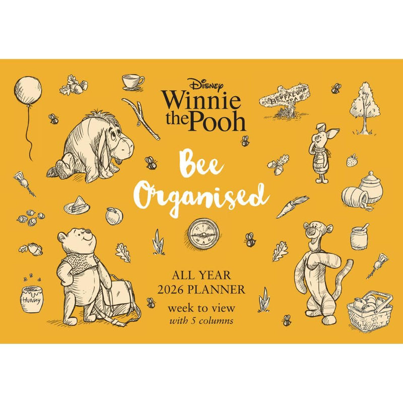 2026 FAMILY ORGANISER DISNEY WINNIE THE POOH 5 COLUMN MONTH TO VIEW A4 WALL CALENDAR OFFICIAL PRODUCT