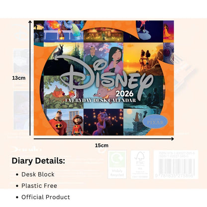 2026 CALENDAR DISNEY ANIMATION PAGE A DAY DESK BLOCK OFFICIAL PRODUCT