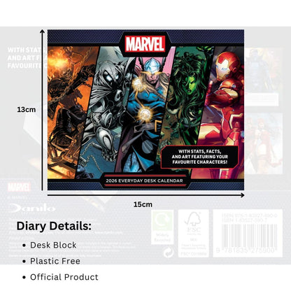 2026 CALENDAR MARVEL PAGE A DAY DESK BLOCK OFFICIAL PRODUCT