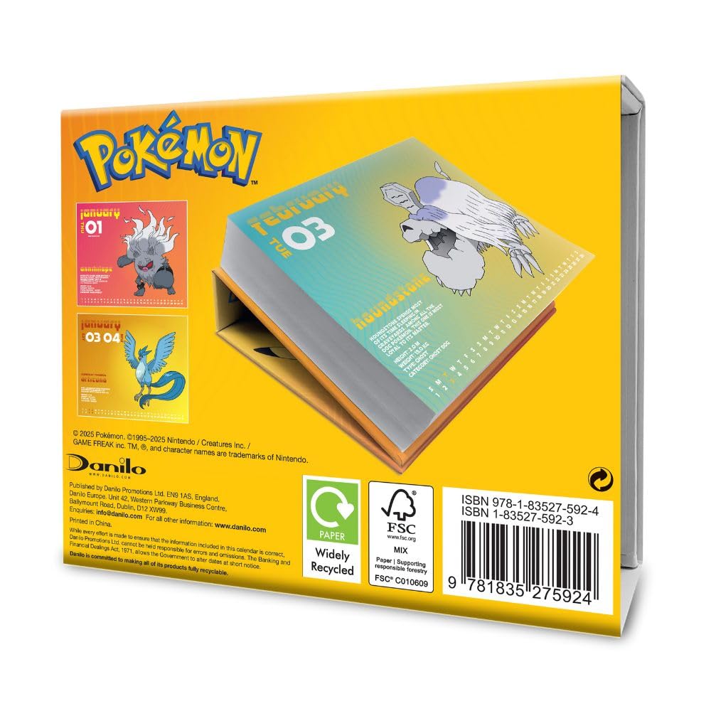 2026 CALENDAR POKEMON PAGE A DAY DESK BLOCK OFFICIAL PRODUCT