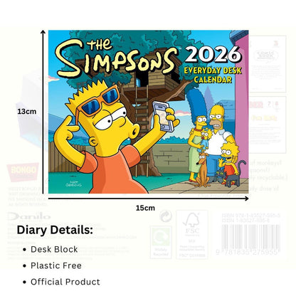 2026 CALENDAR THE SIMPSONS PAGE A DAY DESK BLOCK OFFICIAL PRODUCT