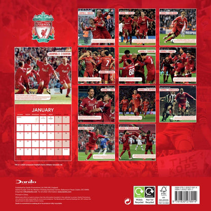 2026 CALENDAR LIVERPOOL FC LEGENDS MONTH TO VIEW SQUARE WALL CALENDAR OFFICIAL PRODUCT