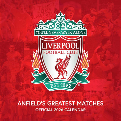 2026 CALENDAR LIVERPOOL FC LEGENDS MONTH TO VIEW SQUARE WALL CALENDAR OFFICIAL PRODUCT