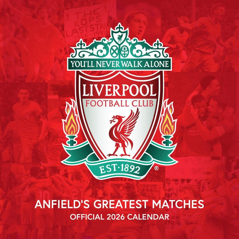 2026 CALENDAR LIVERPOOL FC LEGENDS MONTH TO VIEW SQUARE WALL CALENDAR OFFICIAL PRODUCT