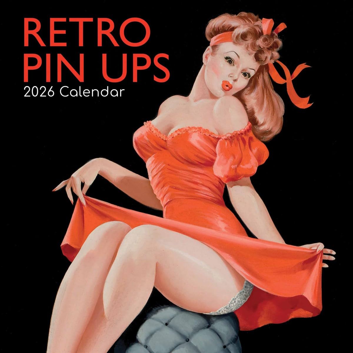 TGSC | Retro Pin Ups 2026 Calendar 16 Month (Sept 2025-Dec 2026) Family Square Wall Calendar 2026 UK | Planner with Large Grid for Home or Office Organisation - Art 2026/2025 Calendar UK