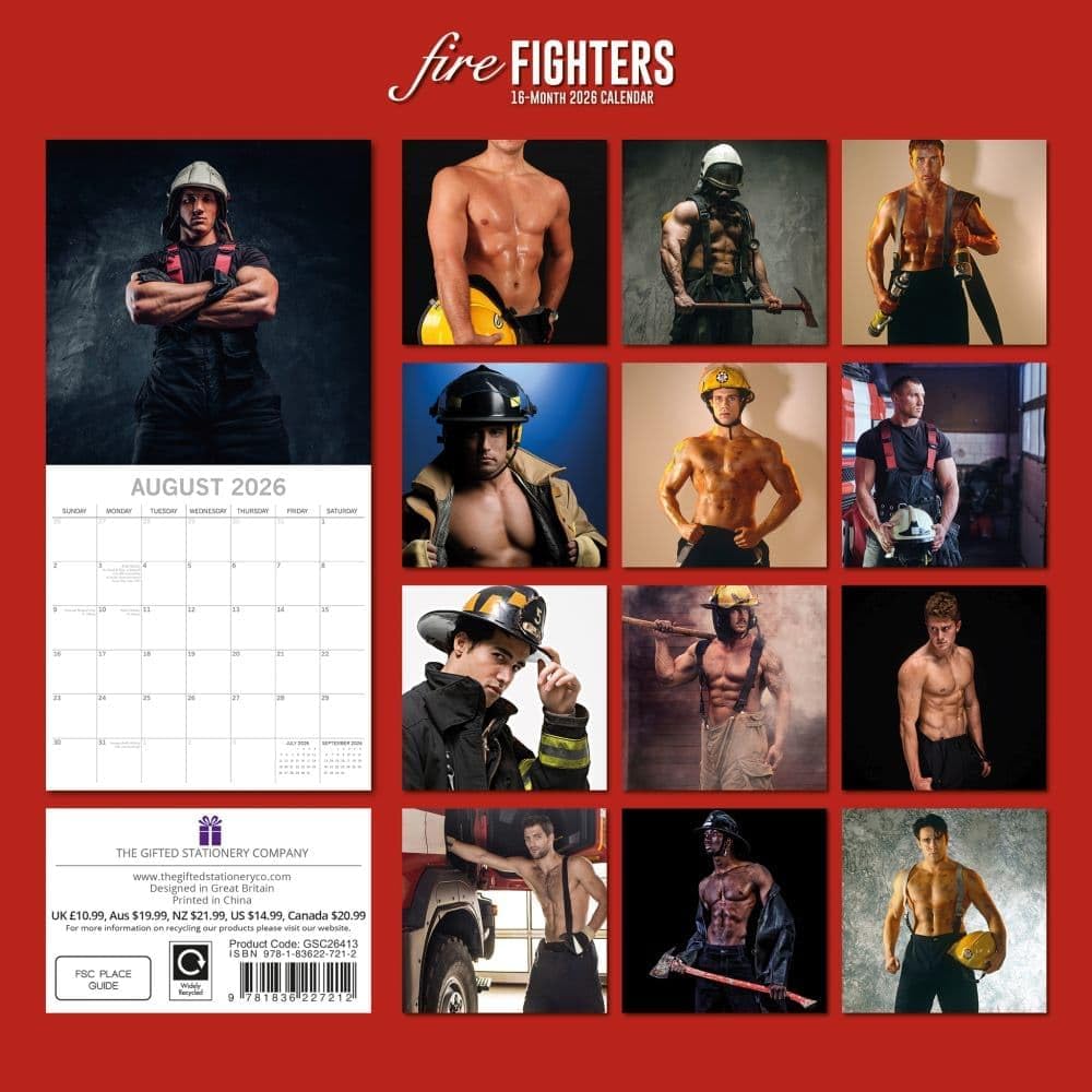 Firefighters – Feuerwehrmänner 2026 – 16-Monatskalender: Original Gifted Stationery-Kalender   (Wall-Kalender