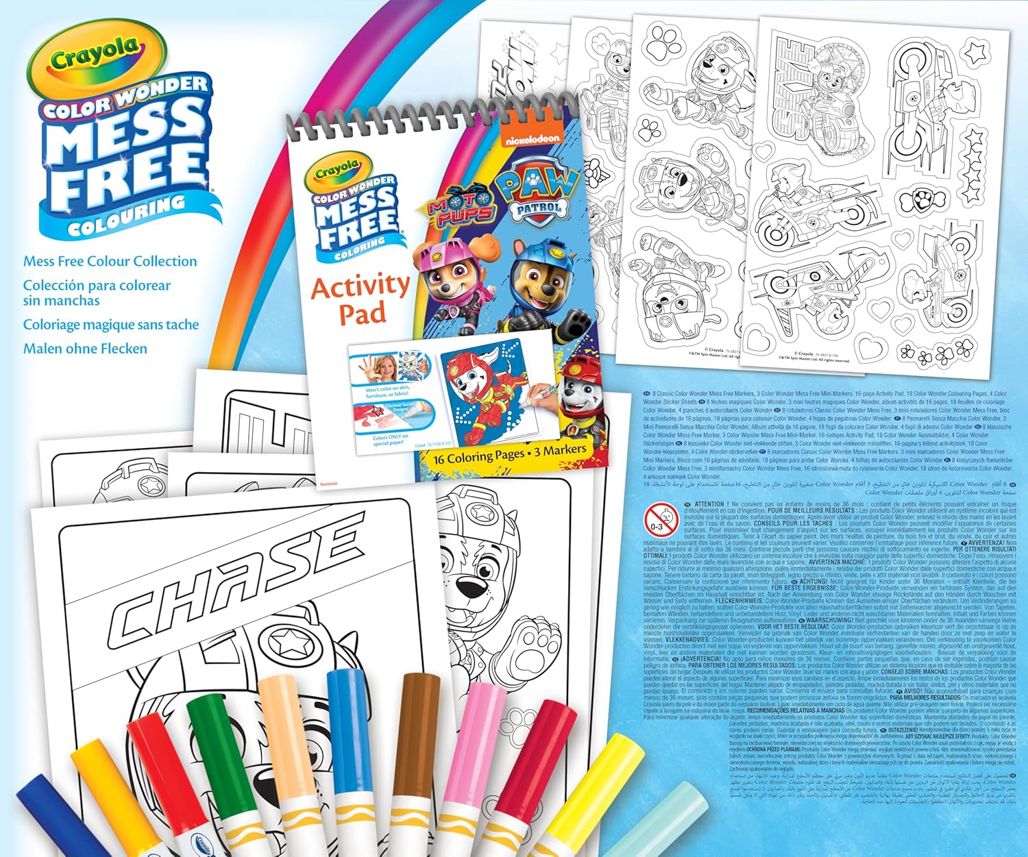 CRAYOLA - Color Wonder, Paw Patrol Gift Set, Colouring Pages, Stickers, Markers Without Stain, Age 3+, 75-2832