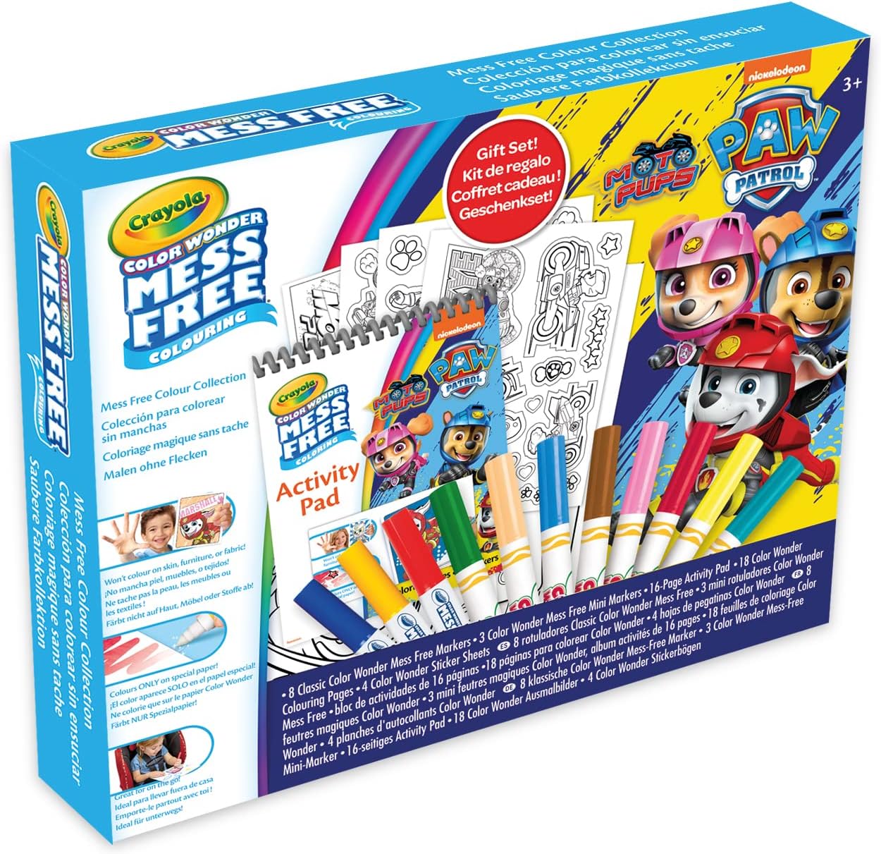 CRAYOLA - Color Wonder, Paw Patrol Gift Set, Colouring Pages, Stickers, Markers Without Stain, Age 3+, 75-2832