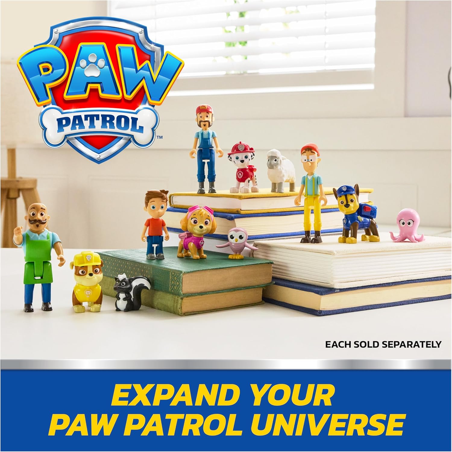 PAW Patrol Marshall & Farmer Al Figure Pack with Sheep Toy Figure, Kids Toys for Boys and Girls Ages 3 and Up