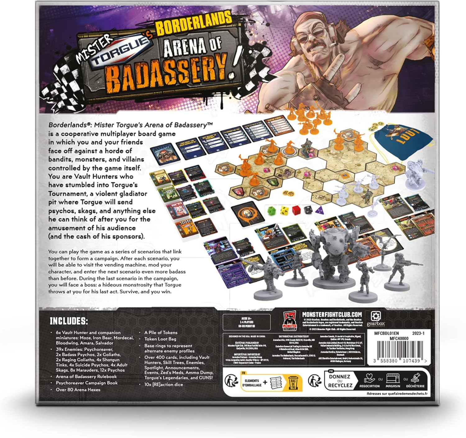 Monster Fight Club | Borderlands: Mister Torgue's Arena of Badassery | Board Game | Ages 14+ | 1-4 Players | 60 Minutes Playing Time