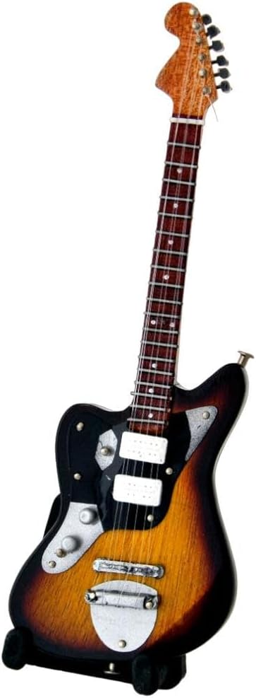 Miniature Guitar – Replica Miniature Guitar Model Kurt Cobain BMG-034 – Mini Guitar with Stand and Case for Decoration – I...