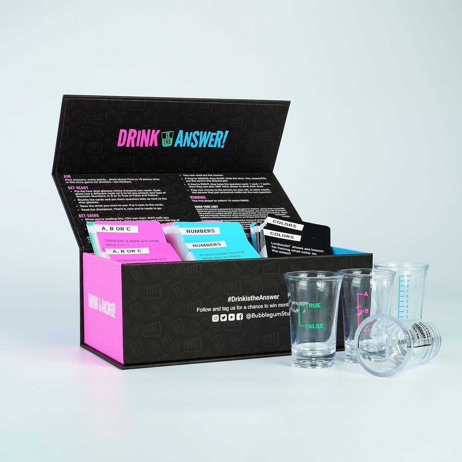 Bubblegum Stuff Drink Is The Answer - Trivia Game - Drinking Game - Party Game - Pour Answers - Score Points - Drink Shots - Suitable For Adults Only