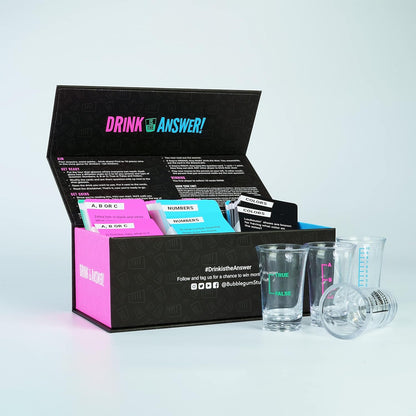 Bubblegum Stuff Drink Is The Answer - Trivia Game - Drinking Game - Party Game - Pour Answers - Score Points - Drink Shots - Suitable For Adults Only