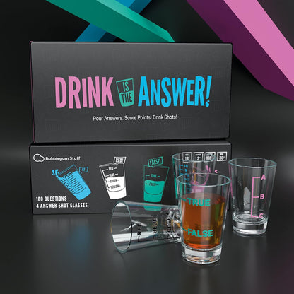 Bubblegum Stuff Drink Is The Answer - Trivia Game - Drinking Game - Party Game - Pour Answers - Score Points - Drink Shots - Suitable For Adults Only