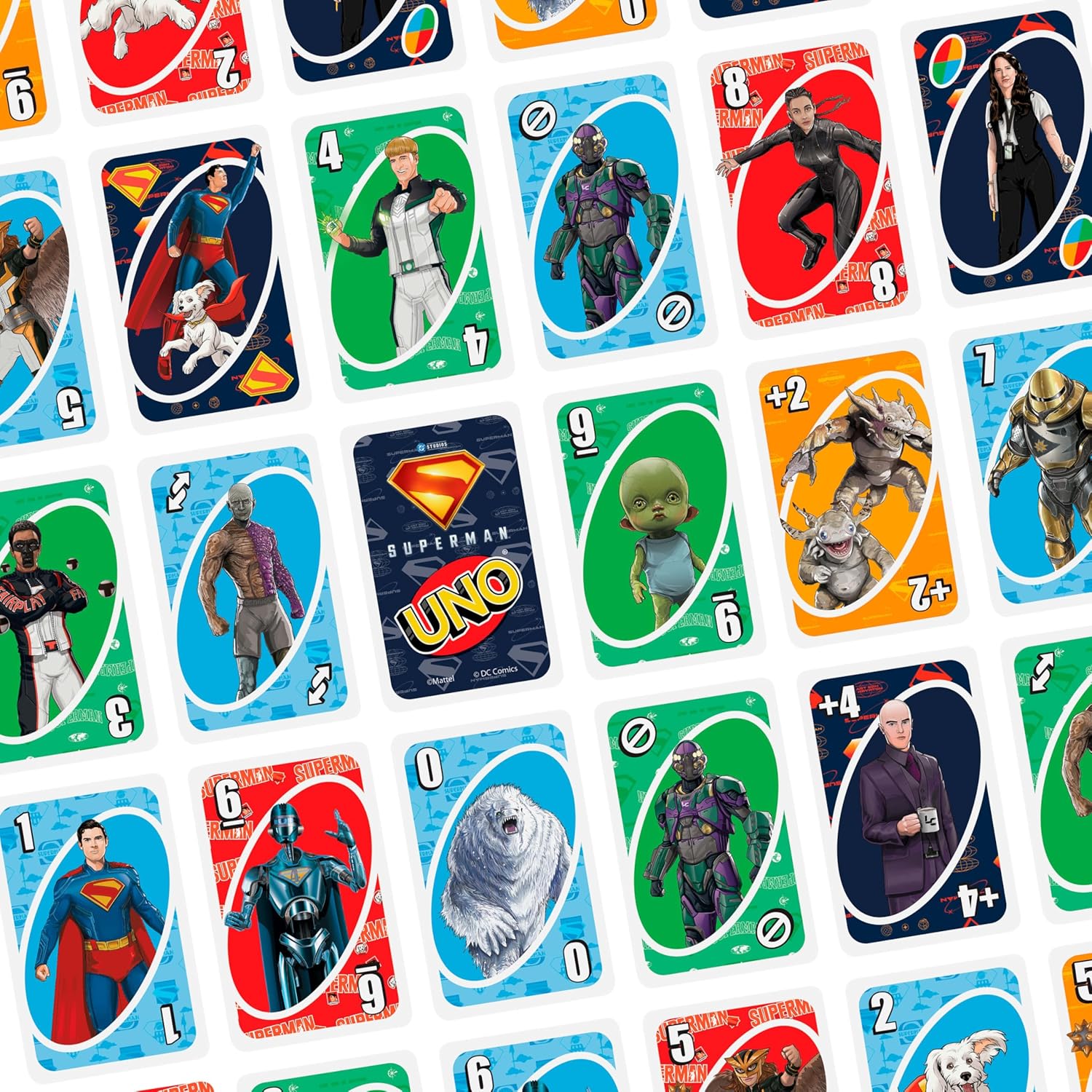 Mattel Games UNO Superman kaartspel voor kinderen, volwassenen en familienachten, feesten, reizen en kamperen, op film geïnspireerde speelgoedcollectie