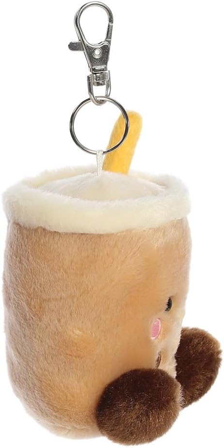 AURORA 34123, Palm Pals Milky Tea Boba Clip-On, 10cm, Soft Toy, Brown