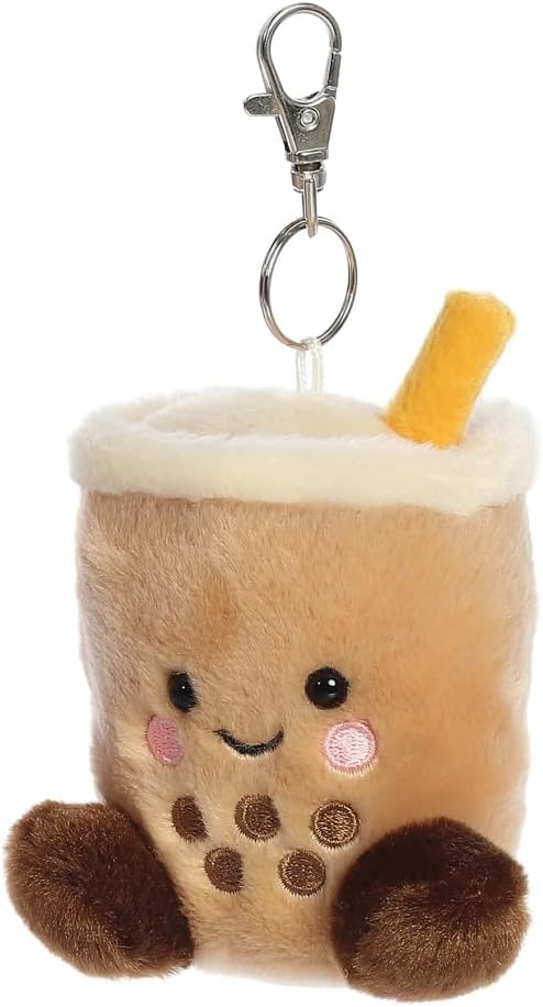 AURORA 34123, Palm Pals Milky Tea Boba Clip-On, 10cm, Soft Toy, Brown