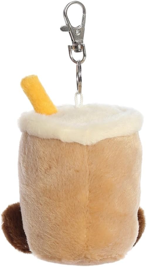 AURORA 34123, Palm Pals Milky Tea Boba Clip-On, 10cm, Soft Toy, Brown