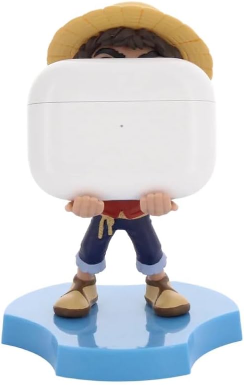 Cableguys Minis One Piece Luffy Phone Stand & Earbuds Holder - Novelty Phone Stand for Desk and Bedside, In Ear Headphone Holder for Smartphone & Small Devices, Desk Decor and Mobile Accessories