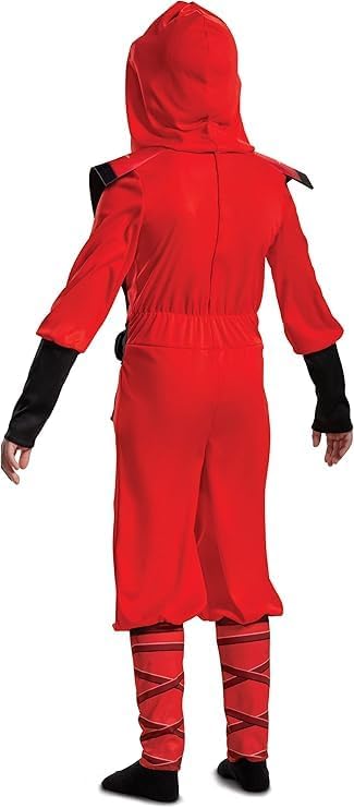 LEGO Ninjago - Kostuum Kai Rood voor Kinderen - Maat XS 3/4 Jaar - Officiële Licentie - Jumpsuit + Masker - Zacht Textiel - Gedetailleerde Prints - Verkleedkleding voor Feest, Verjaardag, Halloween
