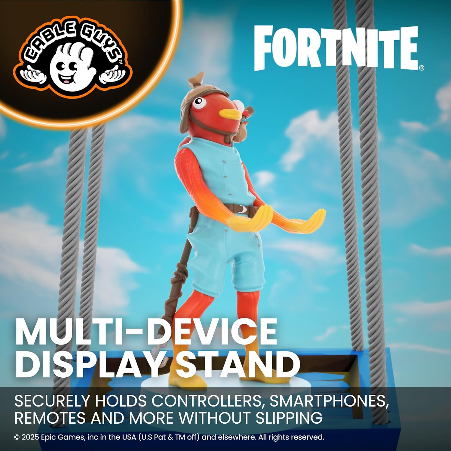 Cableguys Fortnite Fishsticks Controller Holder & Phone Stand - Gaming Accessories for Room and Desk Setup, Holder Compatible with Xbox, PlayStation & Most Standard Game Controllers