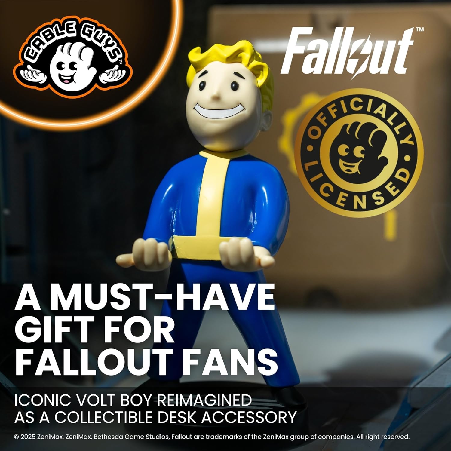 Cable Guys Fallout Vault Boy Controller Holder & Phone Stand - Gaming Accessories for Room and Desk Setup, Holder Compatible with Xbox, PlayStation & Most Standard Game Controllers
