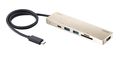 ATEN UH3239 USB-C Multiport Mini Dock with Power Pass-Through, Plug & Play (No Drivers Needed), Compatible with Windows, macOS X, iPadOS, Apple M1 chip & Thunderbolt 3 (USB-C), Supports 4K / USB PD60W