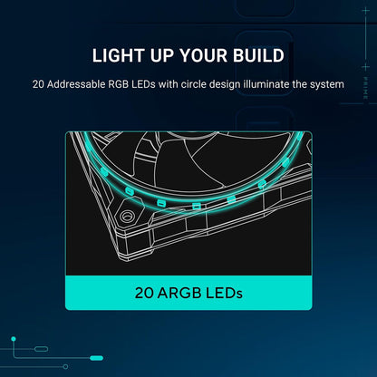 ASUS Prime MR120 ARGB Reverse, Ventola per Case da 120 mm, Spessore Telaio 2,8 cm, 20 LED ARGB Compatibili con Aura Sync per Illuminazione da Entrambi i Lati, 23 dB di Rumore, Bianco
