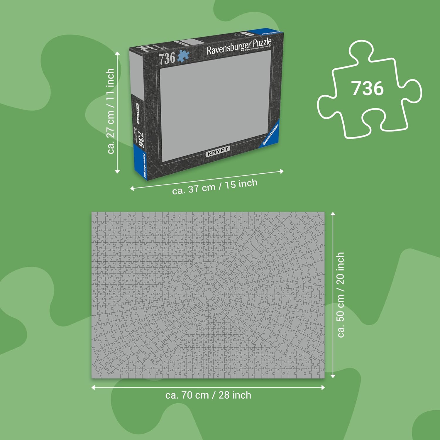 Ravensburger Erwachsenenpuzzle 736 Teile - Krypt Black