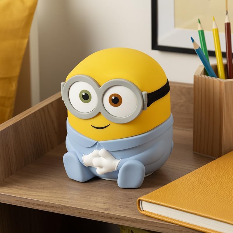 Paladone Minions Bob SquishyGlo Silikon-Nachtlicht, offiziell lizenziert, weiche Haptik, wiederaufladbare Lampe mit Auto-Off-Timer, für Schlafzimmer & Zuhause, Kinder & Erwachsene