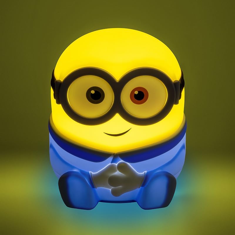 Paladone Minions Bob SquishyGlo Silikon-Nachtlicht, offiziell lizenziert, weiche Haptik, wiederaufladbare Lampe mit Auto-Off-Timer, für Schlafzimmer & Zuhause, Kinder & Erwachsene