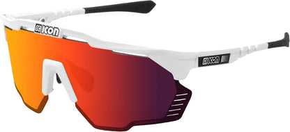 SCICON Sports Aeroshade Kunken Lunettes De Soleil De Performance Sportive (SCNPP Multimorror Rouge/Luminosité Blanche