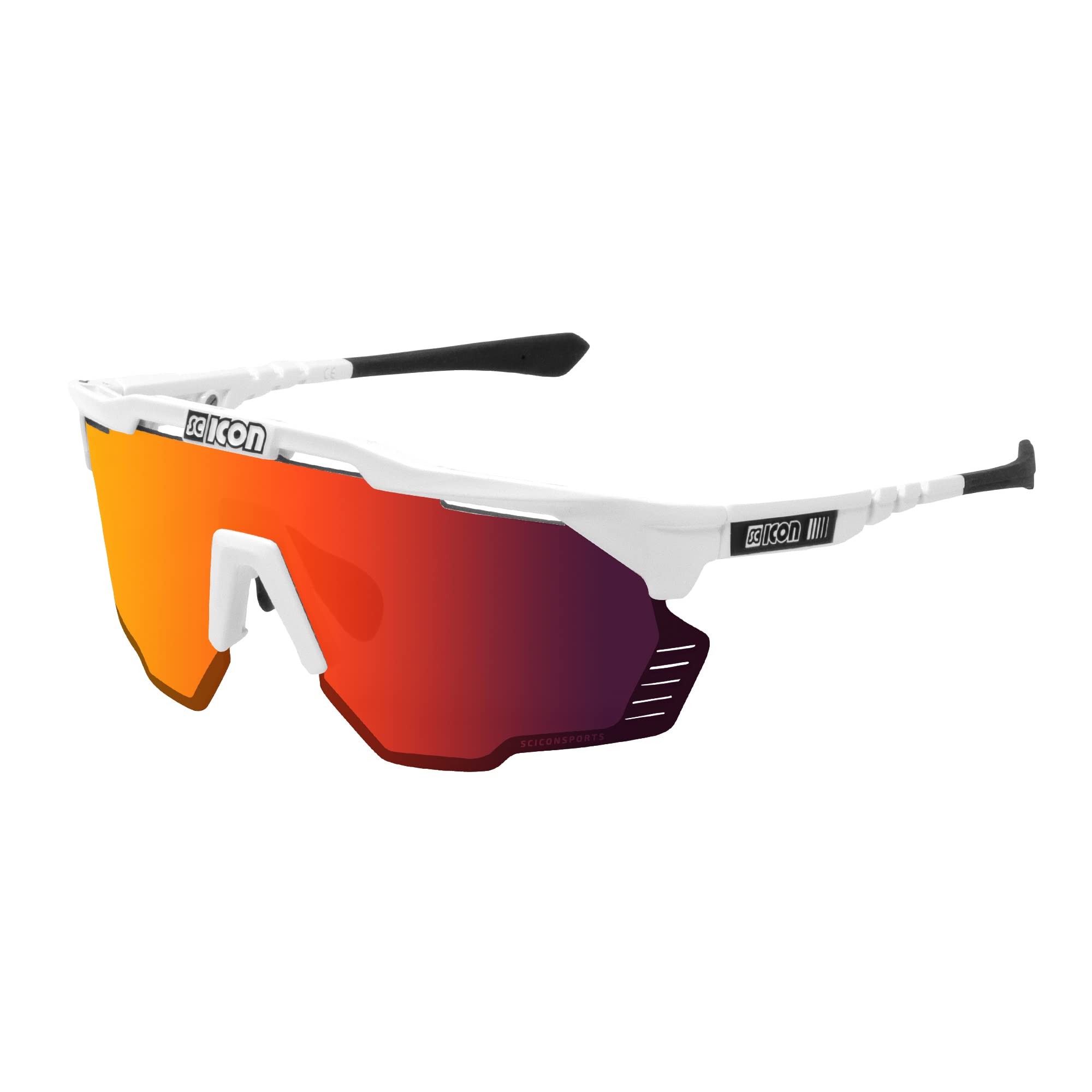 SCICON Sports Aeroshade Kunken Lunettes De Soleil De Performance Sportive (SCNPP Multimorror Rouge/Luminosité Blanche