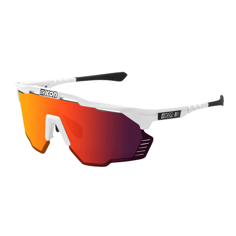 SCICON Sports Aeroshade Kunken Lunettes De Soleil De Performance Sportive (SCNPP Multimorror Rouge/Luminosité Blanche