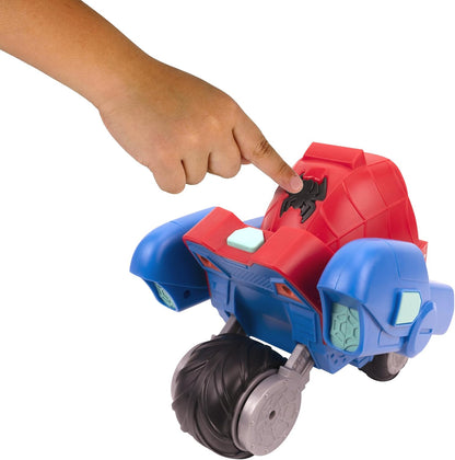 Spidey en zijn geweldige vrienden Spidey Transforming Web-Wave Cruiser - 9-inch 2-in-1 voertuig met gratis wielen en webdartwerpers