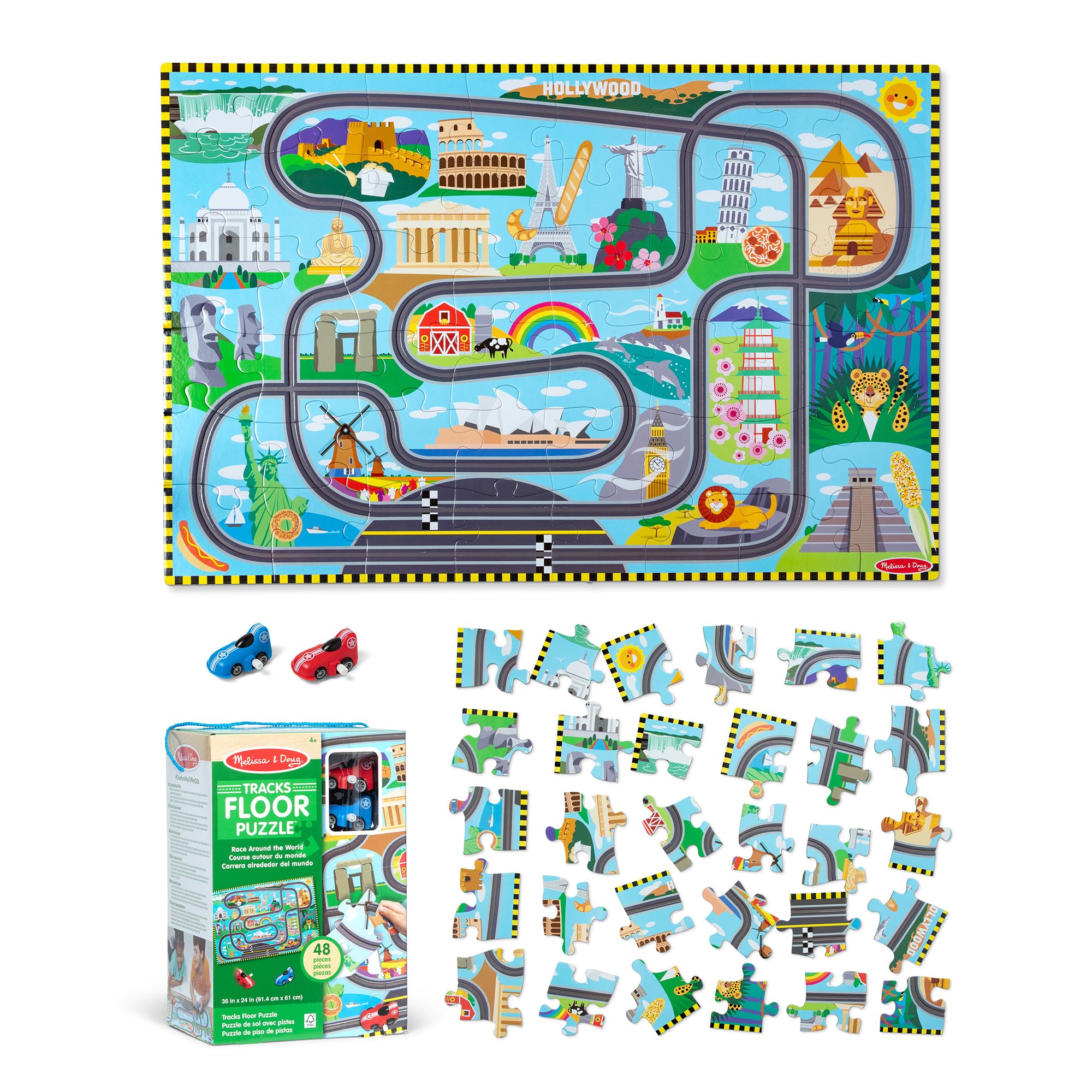 Melissa & Doug - Floor Puzzle & Play Set Race Track (806125)