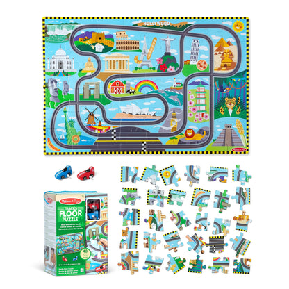 Melissa & Doug - Floor Puzzle & Play Set Race Track (806125)