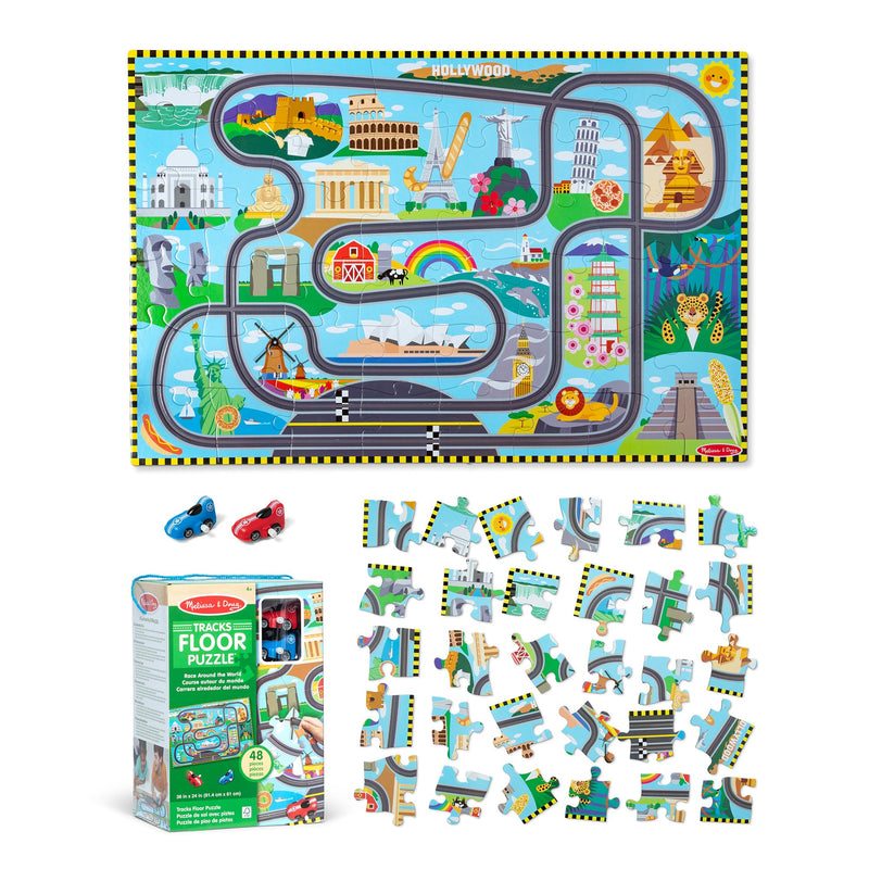 Melissa & Doug - Floor Puzzle & Play Set Race Track (806125)
