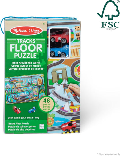 Melissa & Doug - Floor Puzzle & Play Set Race Track (806125)