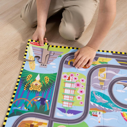 Melissa & Doug - Floor Puzzle & Play Set Race Track (806125)