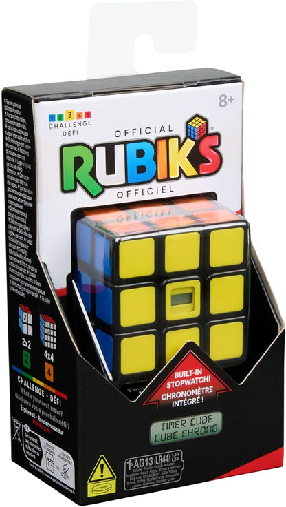 Rubik’s Cube, Timer Cube, Clear Display, Beat Your Best Time, Brain Teaser Puzzle for Adults and Practice for Speed Cubers, Problem-Solving Challenging Brain Teaser Fidget Toy for Kids, Ages 8 and Up