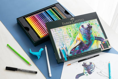 Faber-Castell Albrecht Dürer & Pitt Pen cadeauset, 37-delige set, tekenen, kleuren, verf, penseel, schets, potloden, pennen, school & kantoor, kunstenaarsbenodigdheden. Kunstproduct, papieren blok