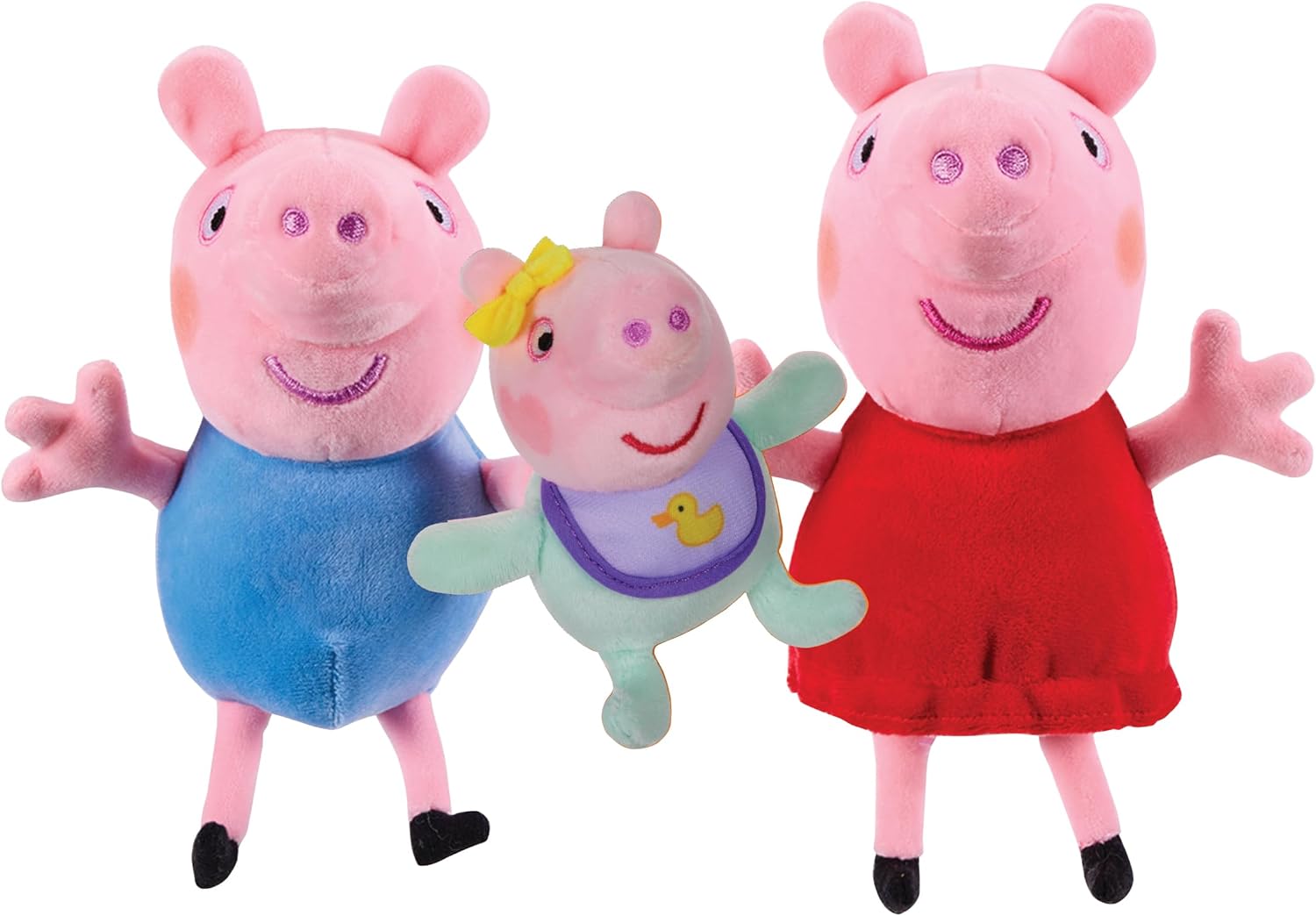 Peppa Pig Peppa, George and Evie 3-Pack, Preschool Plush Soft Toys