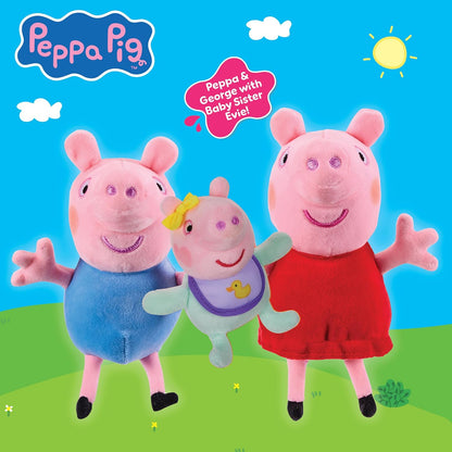 Peppa Pig Peppa, George and Evie 3-Pack, Preschool Plush Soft Toys