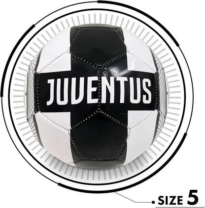 Mondo Toys Voetbal genaaid F.C. Juventus Pro - officieel product - maat 5-400 g - kleur wit zwart - 13400