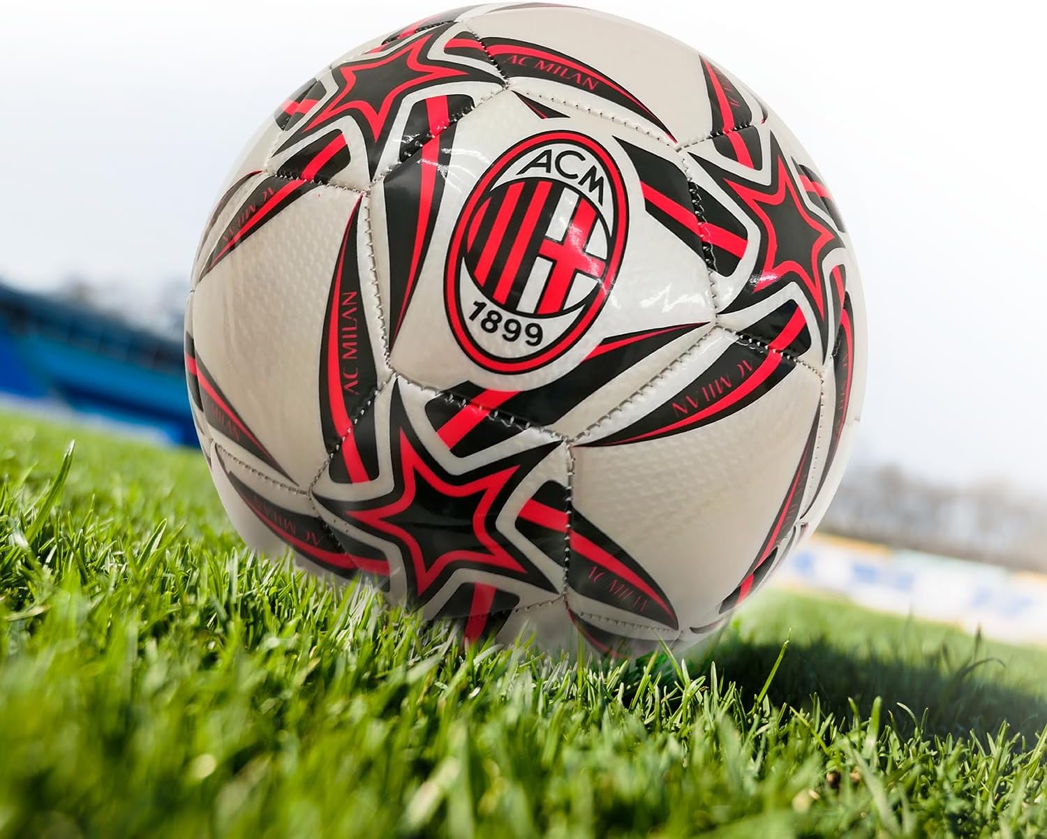 Mondo Toys 13448 Voetbal genaaid A.C. Mailand Pro, officieel product, maat 5-400 g, kleur: rood/zwart