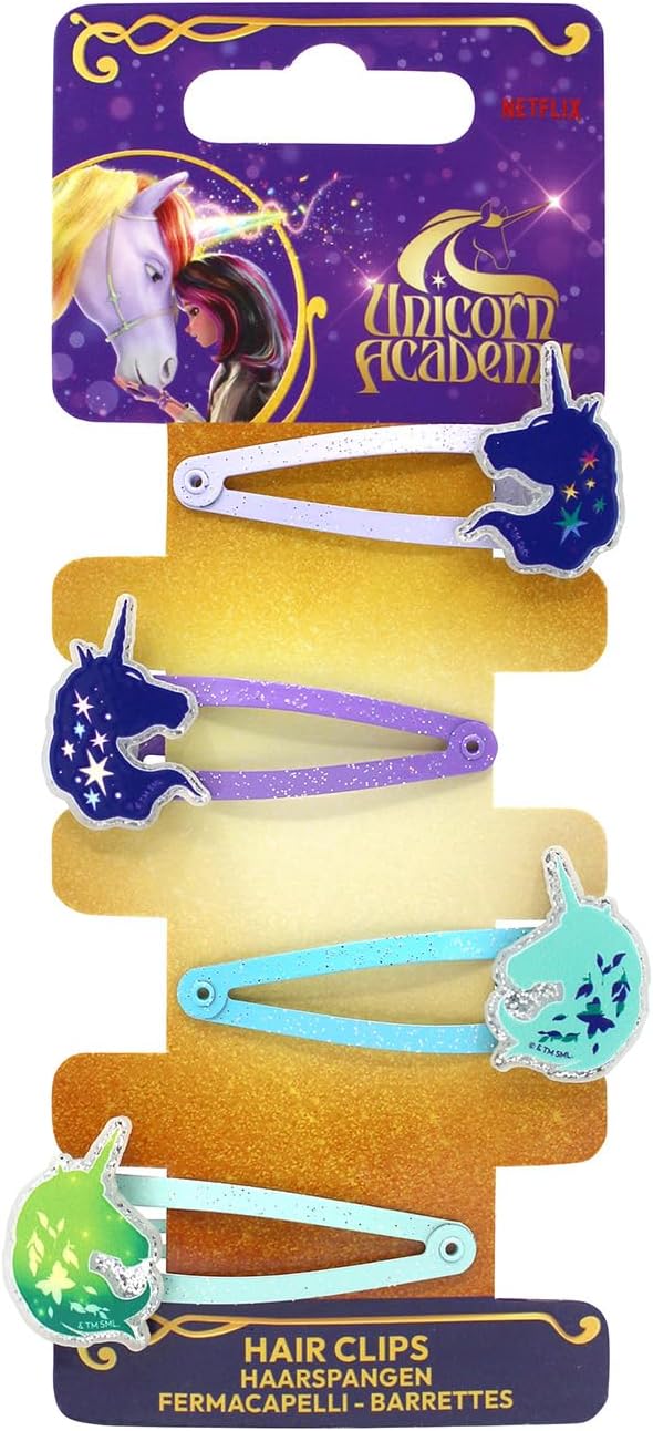 Unicorn Academy: Joy Toy - 4 Fermagli Per Capelli Unicorno