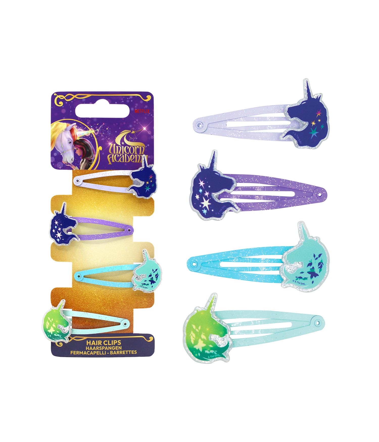Unicorn Academy: Joy Toy - 4 Fermagli Per Capelli Unicorno