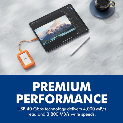 LaCie Rugged SSD4 1TB, 40Gbps USB-C, Orange, Data Rescue Service (STND1000400)