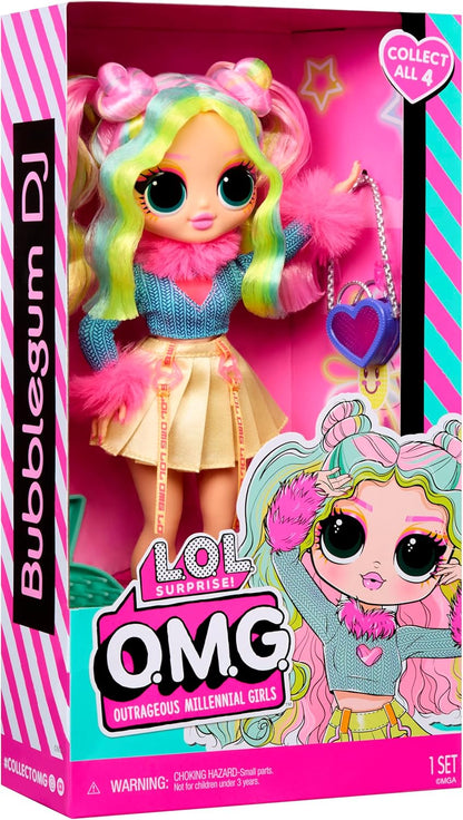 L.O.L. Surprise! OMG Doll - Bubblegum D.J. - Includes 1 Fashion Doll, Comes with Fabulous Fashions, Collect All 4